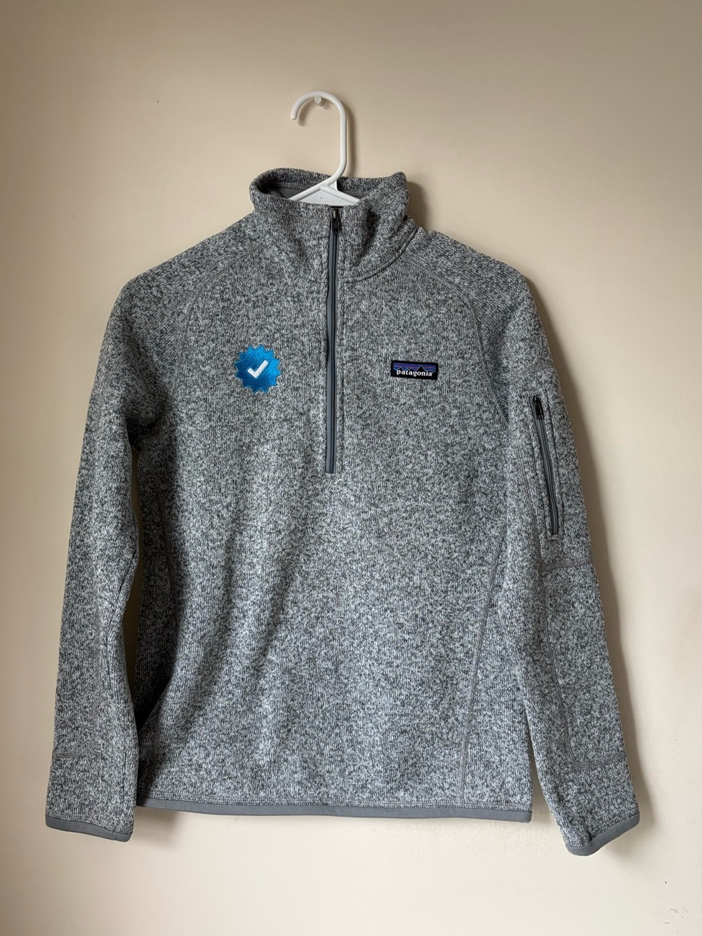 New Patagonia Women's Better Sweater 1/4-Zip Fleece Pullover Gray with Logo